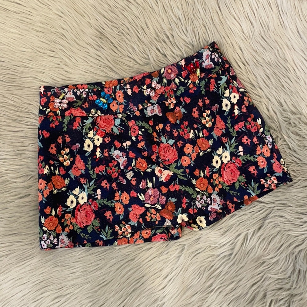Zara Trafaluc Skort Skirt Floral | size L
